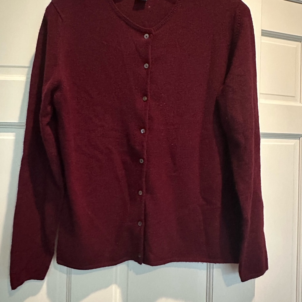 Brooks Brothers Maroon Cashmere Cardigan